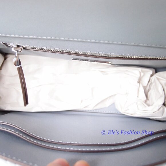 NWT Tory Burch Fleming Small Leather Shoulder Crossbody Bag CLOUD BLUE Authentic - Picture 14 of 15